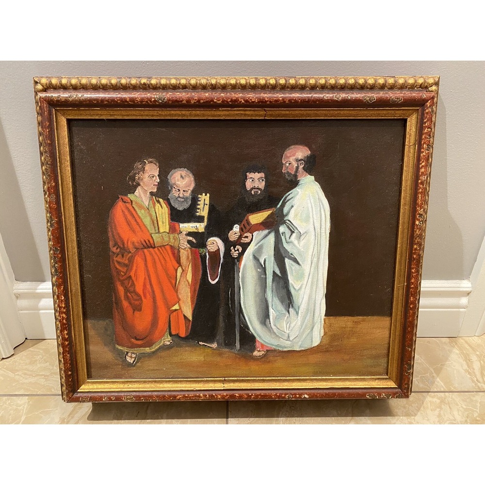 Vtg Painting On Canvas Museum Repro The 4 Apostles By Albrecht Durer 22.5"x 19.5